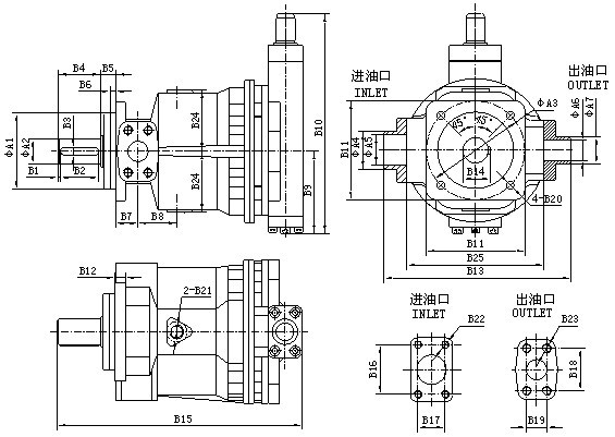 Axial simple hydraulique Piston pompes HY80Y-RP, RP-HY160Y, HY250Y-RP